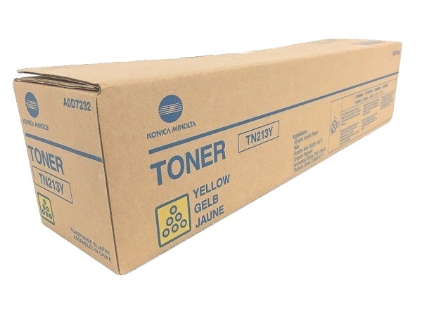 Konica Minolta Genuine OEM A0D7232 (TN213Y) Yellow Toner Cartridge (19K YLD)