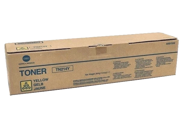 Konica Minolta Genuine OEM A0D7235 (TN214Y) Yellow Toner Cartridge (18.5K YLD)