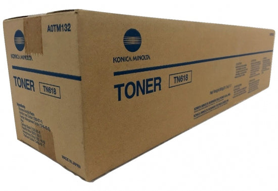 Konica Minolta Genuine OEM A0TM132 (TN618K) TN-618K  Black Toner Cartridge (37.5K YLD)