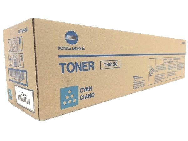 Konica Minolta Genuine OEM TN613C (TN-613C) Cyan Toner Cartridge (30K YLD)  AKA A0TM430