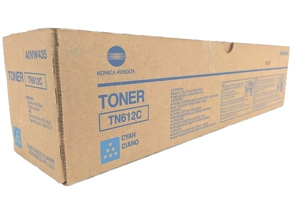 Konica Minolta Genuine OEM A0VW435 (TN612C  TN-612C  A0VW430) Cyan Toner Cartridge (26.5K YLD)