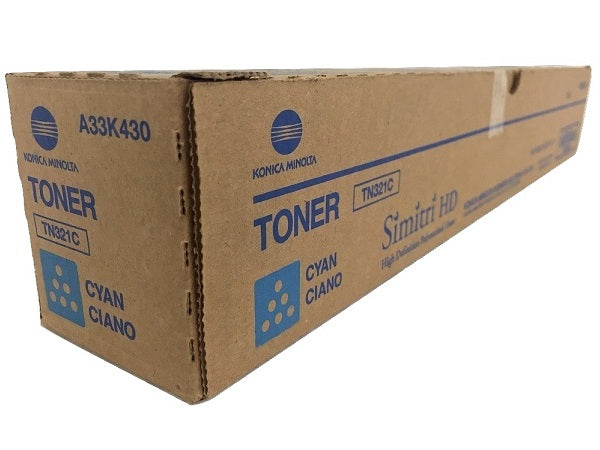Konica Minolta Genuine OEM TN321C (A33K430) Cyan Toner Cartridge (25K YLD)
