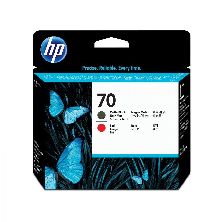HP C9409A #70 Matte Black & Red Printhead