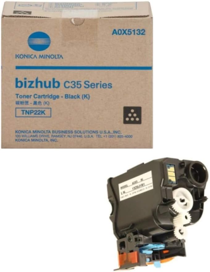 Konica Minolta Genuine OEM A0X5132 (TNP22K) Black Toner Cartridge (5.2K YLD)