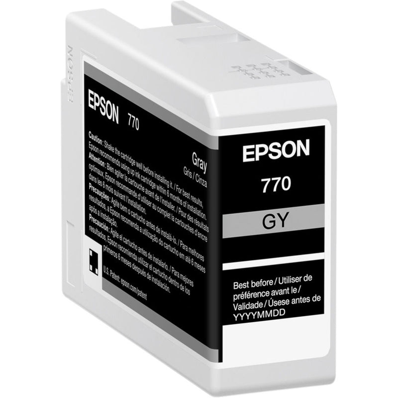 T770720 Epson Ultrachrome PRO10 Gray Ink Cartridge, 25MLT770