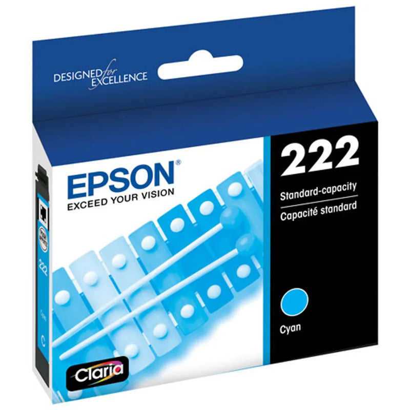 T222220-S Epson T222 Cyan Ink Cartridge, Standard Capacity w