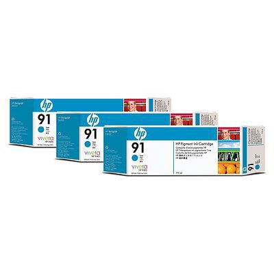 HP 91 Cyan 3 Pack Ink Cartridge
