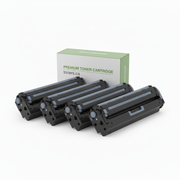 W1480X-C-3PK angled group of three blank compatible enterprise-style toner cartridges with toners.ca box