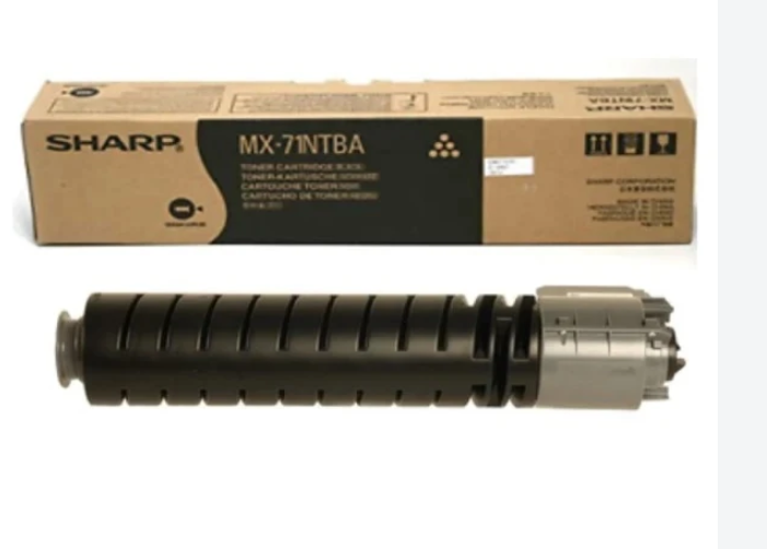 Genuine Sharp MX71NTBA black toner cartridge and box