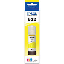 T522420-S Epson T522 Ink Bottle, Dye Yellow, w/Sensor