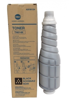 Konica Minolta Genuine OEM TN614K (AKA A0VW134) Black Toner Cartridge (38.5K YLD)