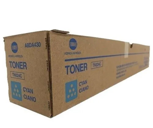 Konica Minolta Genuine OEM TN324C (A8DA430) Cyan Toner Cartridge (26K YLD)