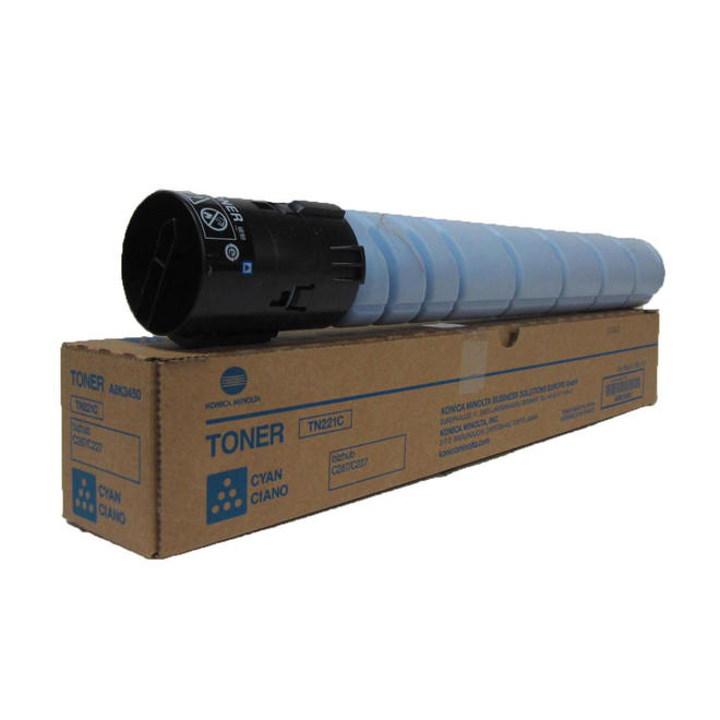 Konica Minolta Genuine A8K3430 (TN221C) Cyan Toner Cartridge (21K YLD)
