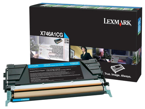Lexmark X746 Cyan Toner Cartridge, Genuine OEM (X746A1CG)