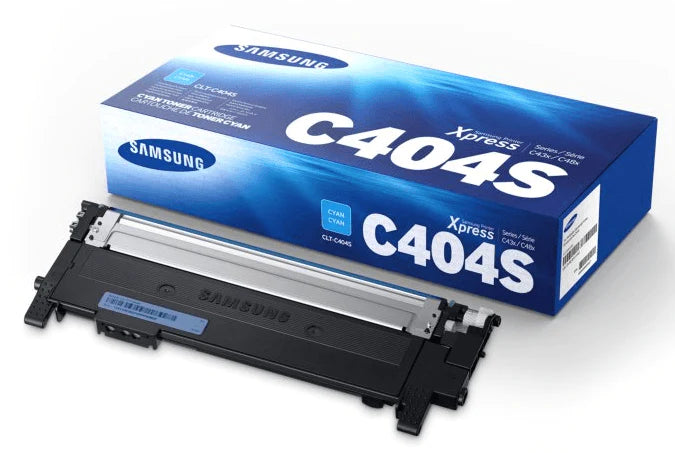 Samsung C404S cyan toner cartridge, Genuine OEM (CLT-C404S, ST970A)