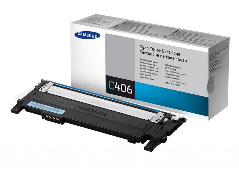Samsung CLP360 Cyan Toner Cartridge, Genuine OEM (CLT-C406SXAX, ST988A)