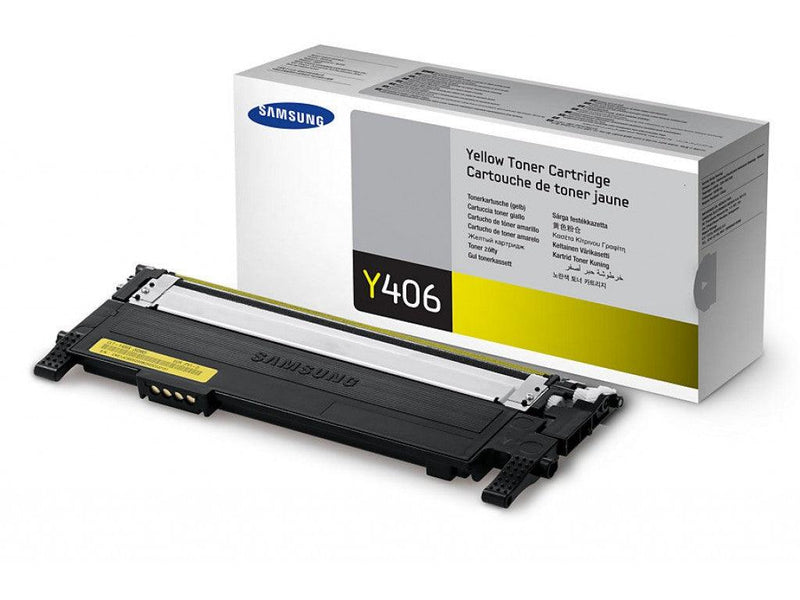 Samsung CLP360 Yellow Toner Cartridge, Genuine OEM (CLT-Y406S, SU466A)