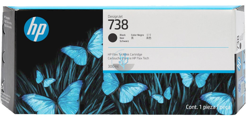 HP 738 300-ml Black DesignJet Ink Cartridge