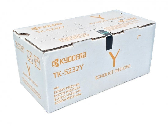 Kyocera Genuine OEM TK-5232Y (1T02R9AUS0) High Yield Yellow Toner Cartridge (2.2K)