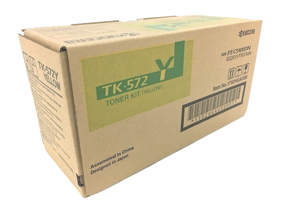 Kyocera Mita Genuine OEM TK572Y (TK-572Y) Yellow Toner Cartridge aka 1T02HGAUS0 (12K YLD)