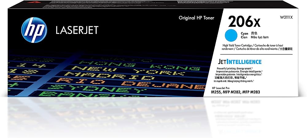 HP 206X W2111X Cyan High Yield Toner Cartridge - Color LaserJet Pro M255, M283 - toners.ca  toners.ca