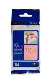 Brother Genuine TZERE34 Decorative Gold on Pink Satin Ribbon for P-touch Label Makers, 12 mm wide x 4 m long - toners.ca