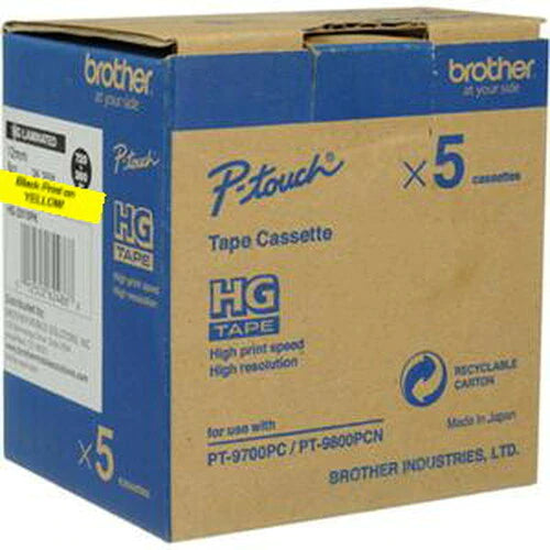 brother-hge6415-pack-black-on-yellow-hge-18-mm-tape-with-standard-adhesive-8-m-5-pack