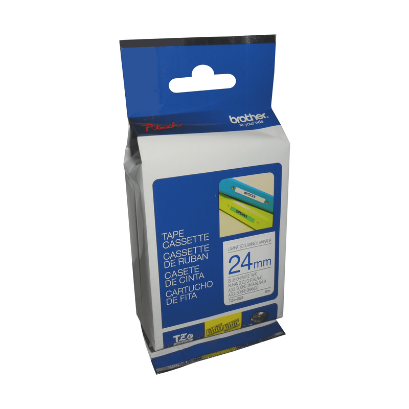 brother-genuine-tze253-blue-on-white-laminated-tape-for-p-touch-label-makers-24-mm-wide-x-8-m-long