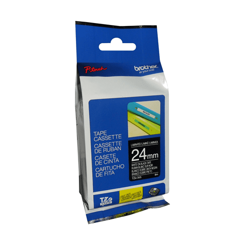 brother-genuine-tze355-white-on-black-laminated-tape-for-p-touch-label-makers-24-mm-wide-x-8-m-long