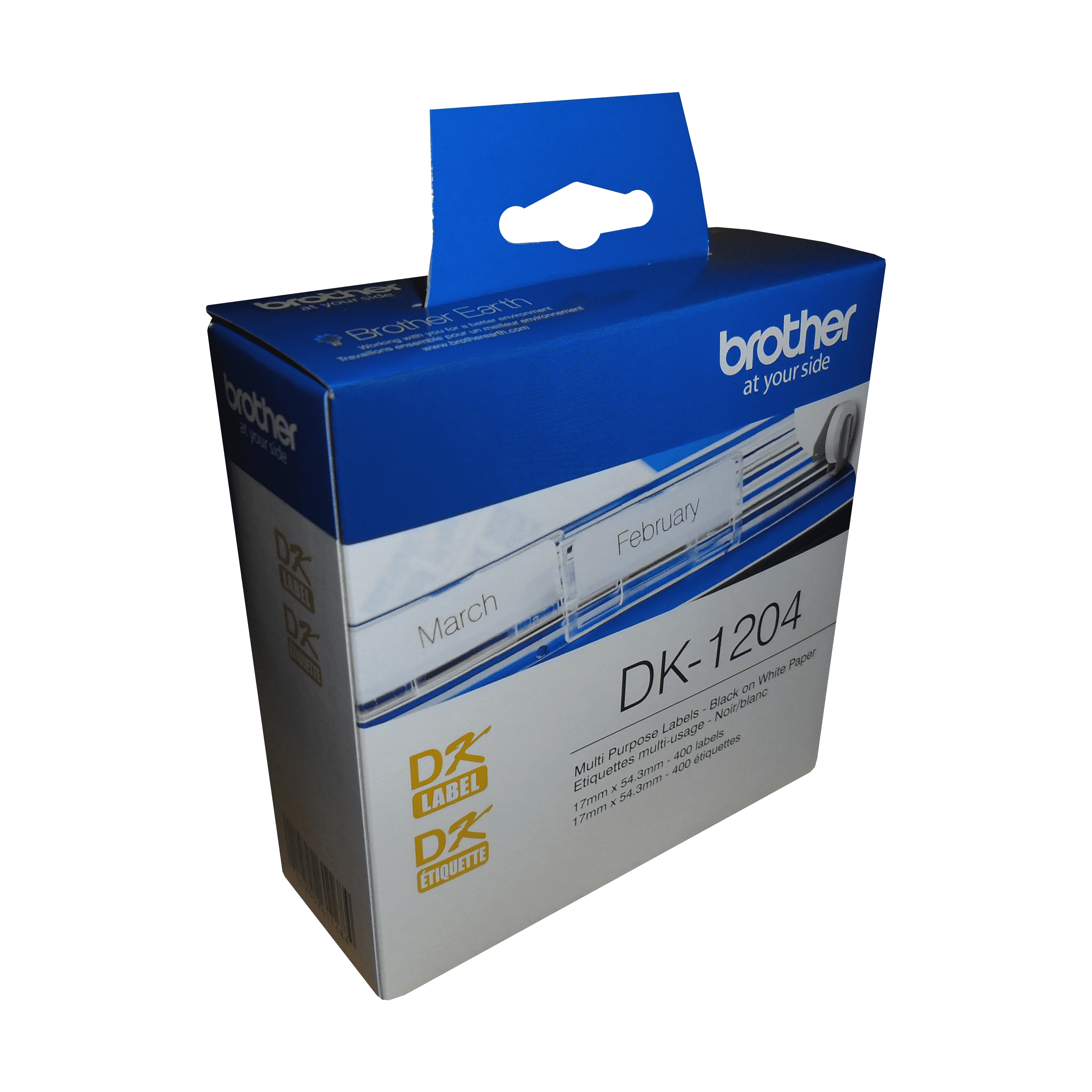 Brother DK-1204 Multi-Purpose Paper Labels (400 Labels) - 0.66" x 2.1" (17 mm x 54.3 mm)