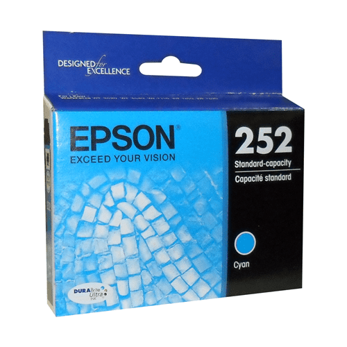 Epson 252 Cyan Ink Cartridge, Standard Capacity (T252220)