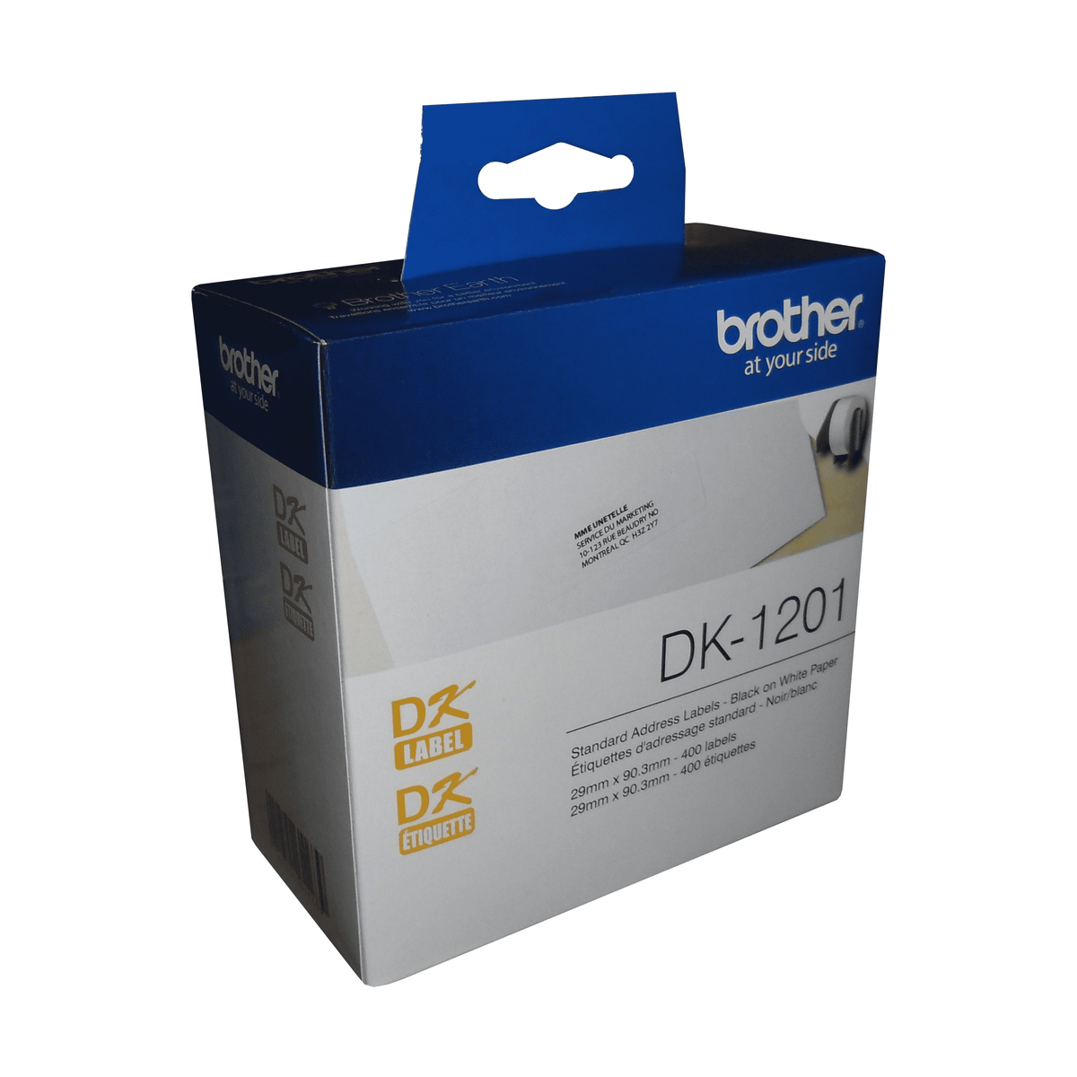 Brother DK-1201 Standard Address Paper Labels (400 labels) - 1.1" x 3.5" (29 mm x 90.3 mm)