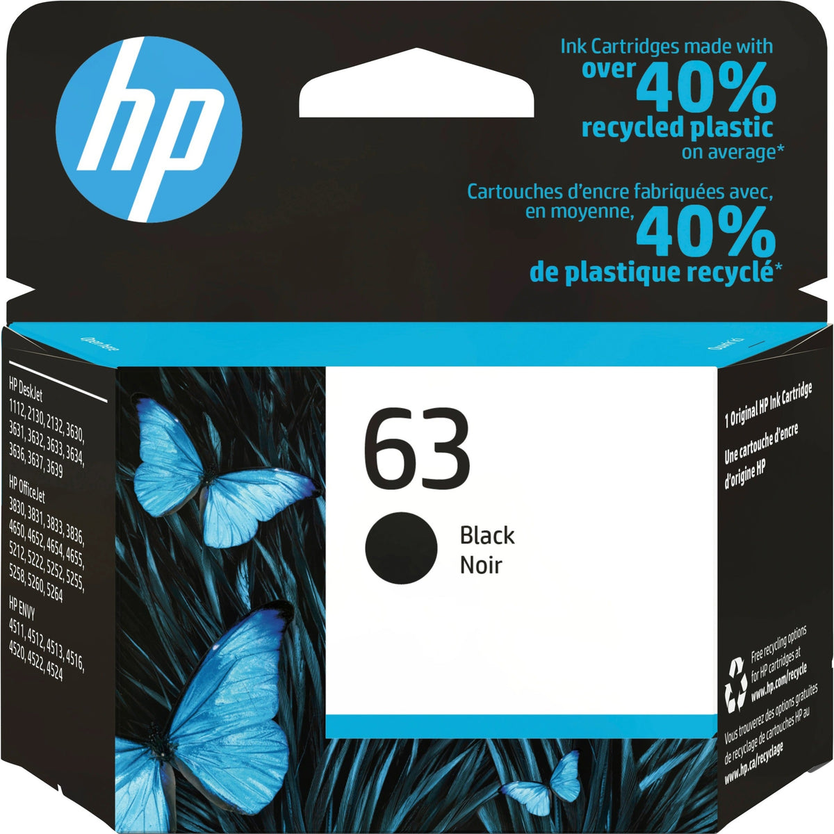 HP 63 F6U62AN Ink Cartridge Black - toners.ca