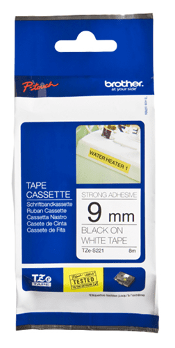 brother-genuine-tze-s221-black-on-white-extra-strength-adhesive-tape-for-p-touch-label-makers-9-mm-wide-x-8-m-long