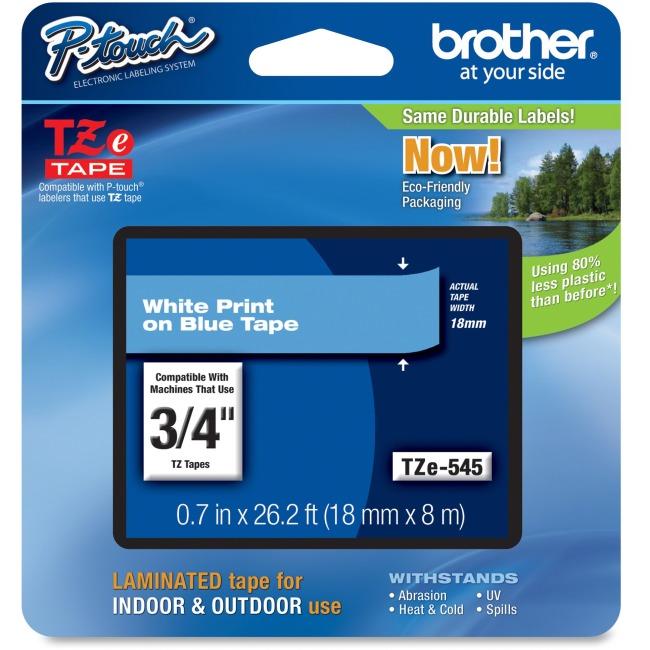 brother-genuine-tze545-white-on-blue-laminated-tape-for-p-touch-label-makers-18-mm-wide-x-8-m-long