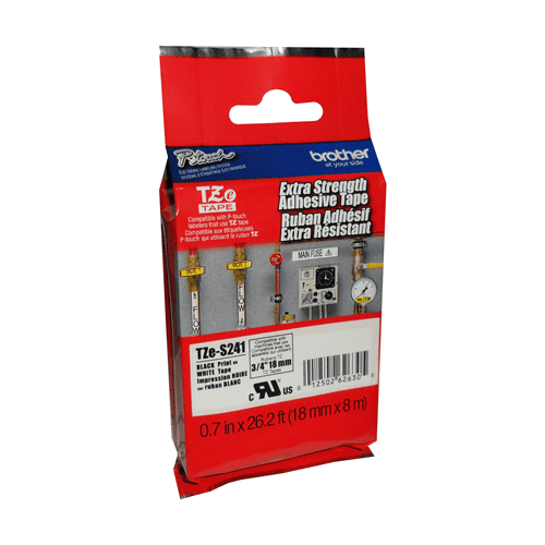 brother-genuine-tze-s241-black-on-white-extra-strength-adhesive-tape-for-p-touch-label-makers-18-mm-wide-x-8-m-long