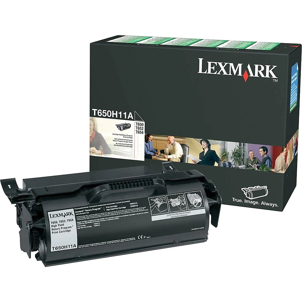 Lexmark T650 Black Toner Cartridge, High Yield 25K, Genuine OEM (T650H21A, T650H80G, T650H84G, T650H04A, T650H41G, T650H87G) - toners.ca