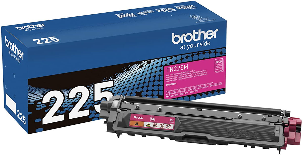 Brother tn-225m Magenta Toner Cartridge, High Yield, Genuine OEM - toners.ca